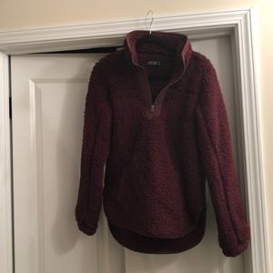 Abercrombie and Fitch Sherpa quarter zip pullover